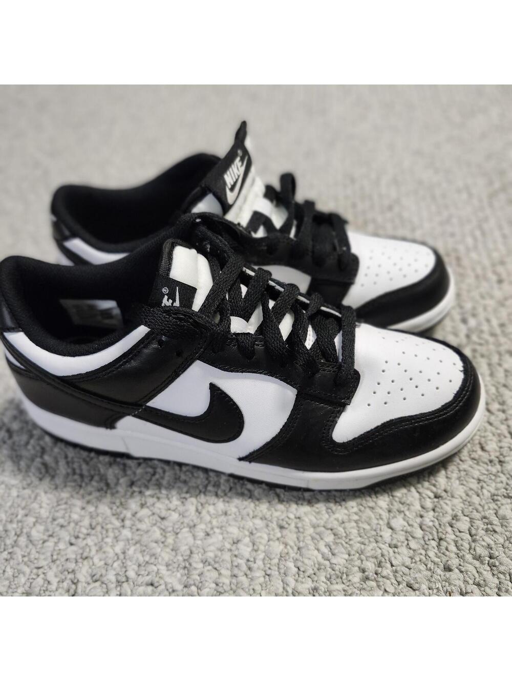 Nike Dunk Low Panda Black White Sneakers Size 6.5 Youth